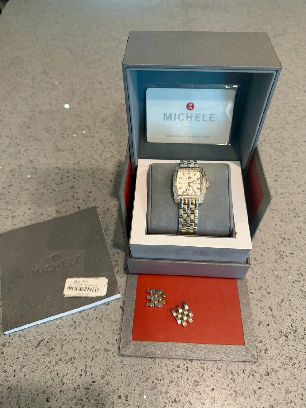 Michele Two-Tone Gold and Silver Diamond Bezel Ladies' Watch